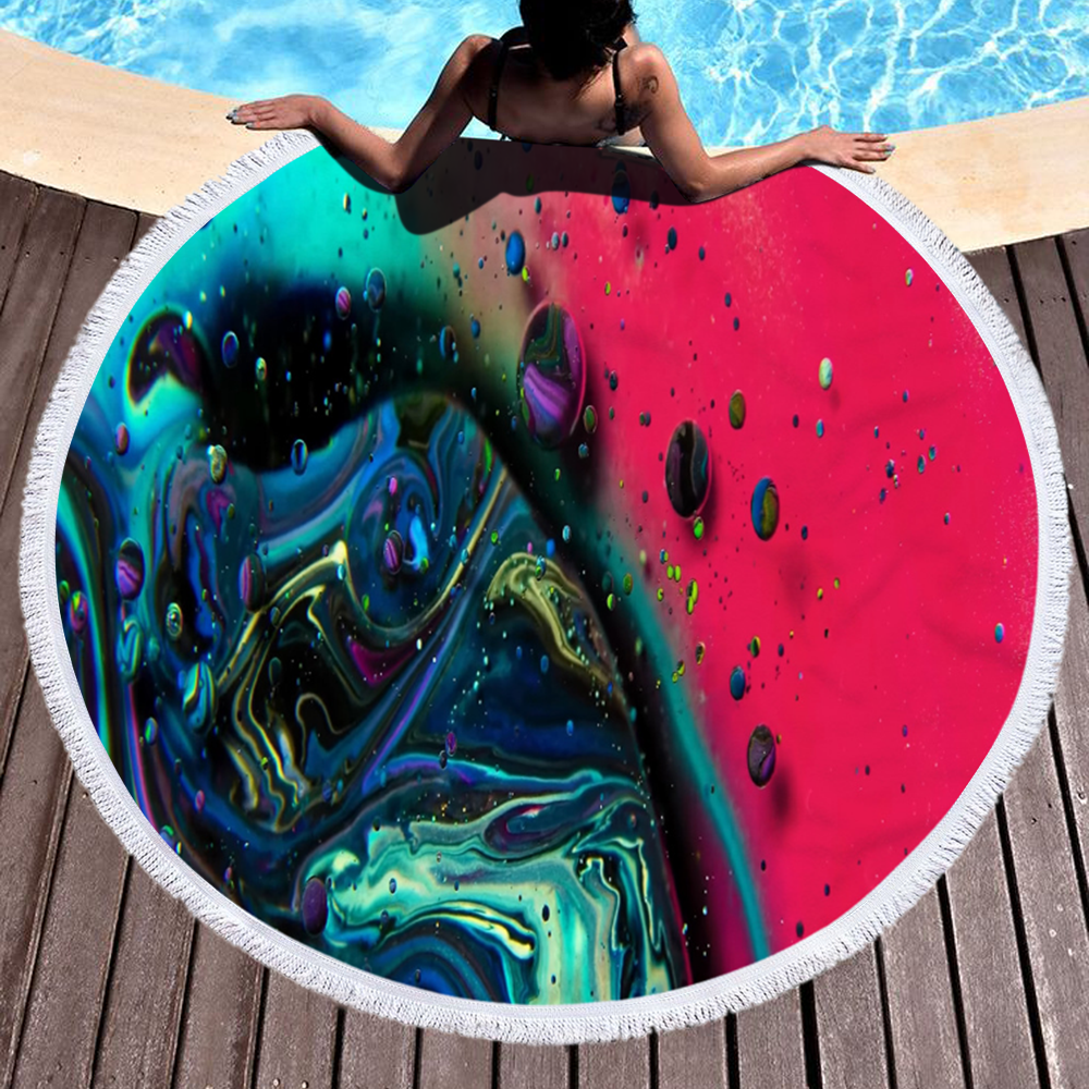 Factory Custom Marble Quick Dry Round Microfiber Beach Towel 2020