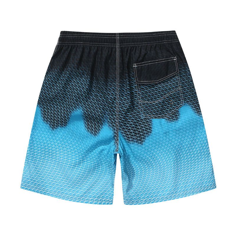 Wholesale Navy Fire Grids Printed Men's Trunk