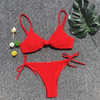 Custom Made Red Side Tied Two Pieces Bikini Triangle Sexy Swimsuit