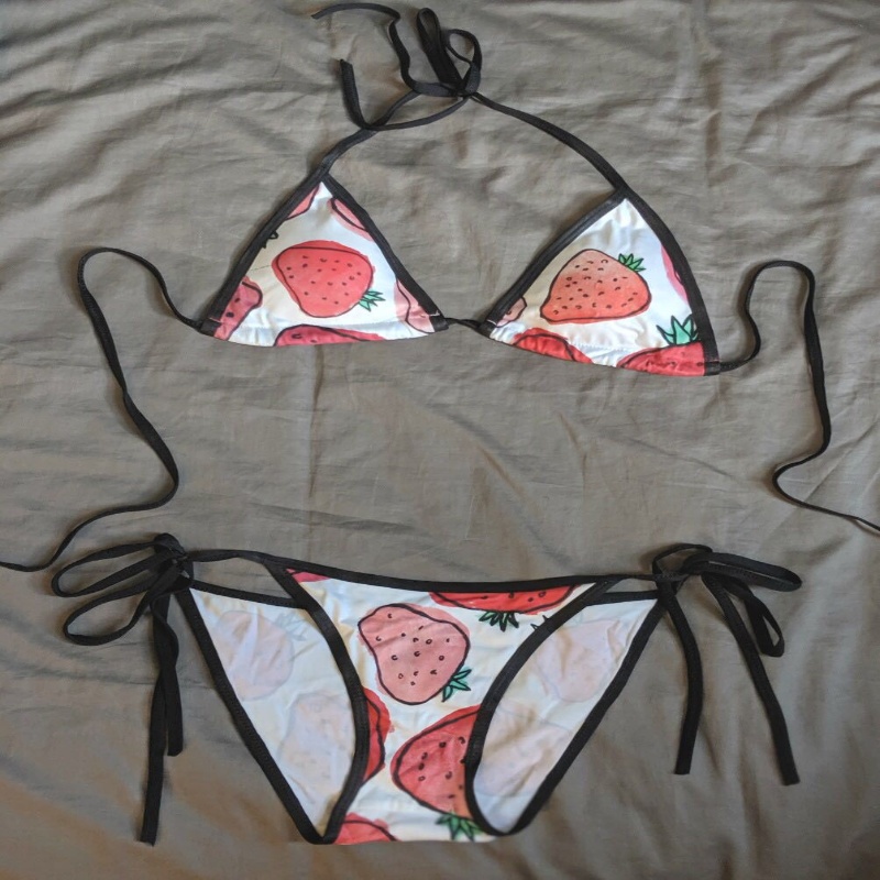 Custom Made Lepard Print Swimsuits Two pieces Bikini Side Tied Sexyest Bikini