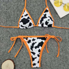 Wholesale Leopard Print Two Pieces Bikini Triangle Bikini 