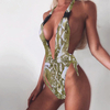 2020 Bikini Trends Snake Printed Revolve One Piece Bikini