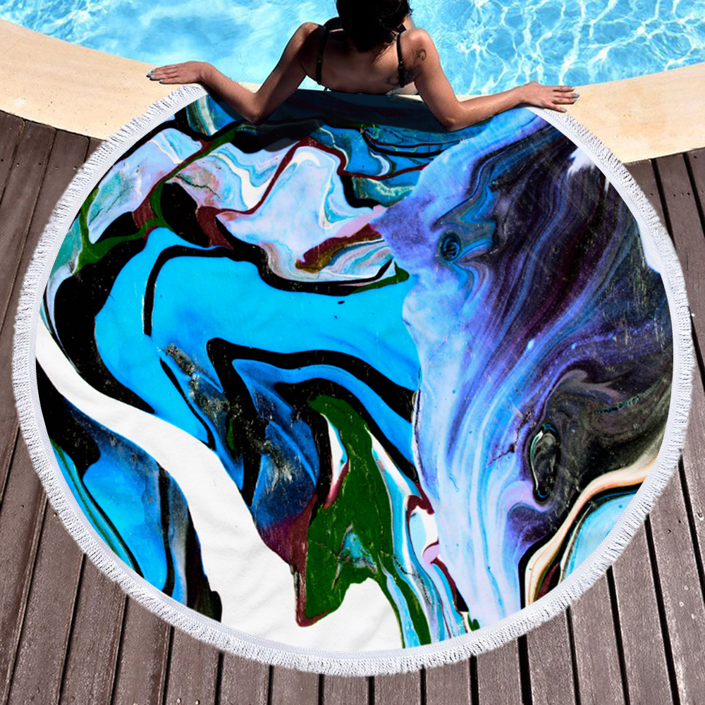 Factory Marble Quick Dry Round Microfiber Beach Towel 2020