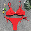 Custom Made Red Side Tied Two Pieces Bikini Triangle Sexy Swimsuit