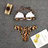 Wholesale Tiger Print Two Pieces Bikini Triangle Bikini 2020 Swimsuit